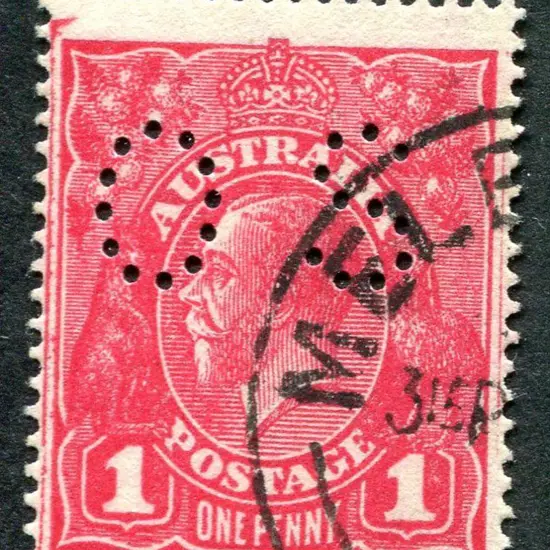 1914-20 Single Watermark 1d deep rosine, G70, ...