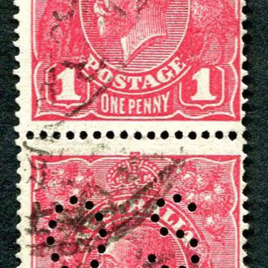 1914-20 Single Watermark 1d deep rosine, G70, ...