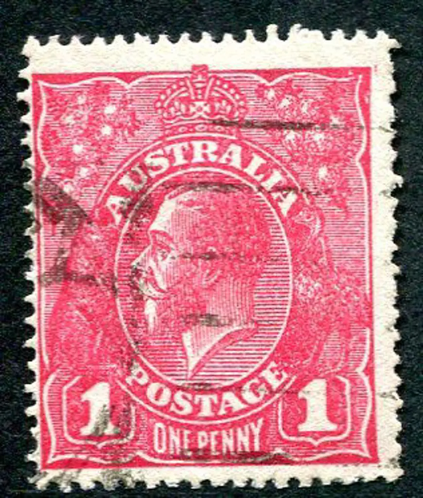 1914-20 Single Watermark 1d deep rosine, G70, with ... Image 1++