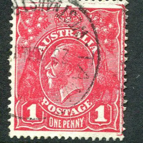 1914-20 Single Watermark 1d deep rosine, G70. Fine ...
