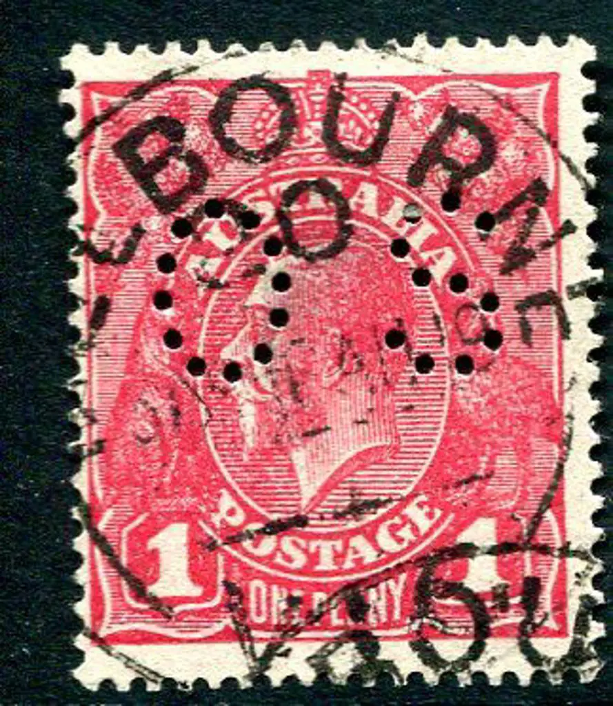1914-20 Single Watermark 1d plum, G71 perfined ... Image 1++