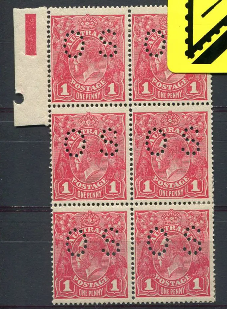 1914-20 Single Watermark 1d carmine red on rough ... Image 1++