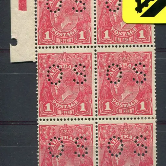 1914-20 Single Watermark 1d carmine red on rough ...