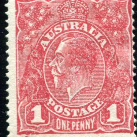 1914-20 Single Watermark 1d carmine rose, G74 Die ...