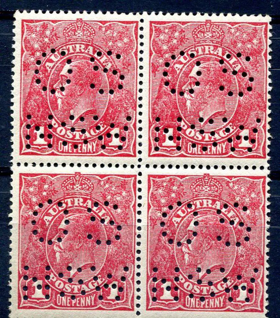 1914-20 Single Watermark 1d carmine rose on rough ... Image 1++