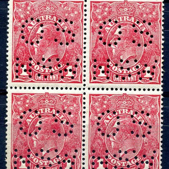 1914-20 Single Watermark 1d carmine rose on rough ...