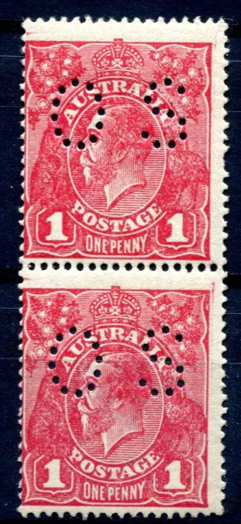1914-20 Single Watermark 1d carmine rose on rough ... Image 1++