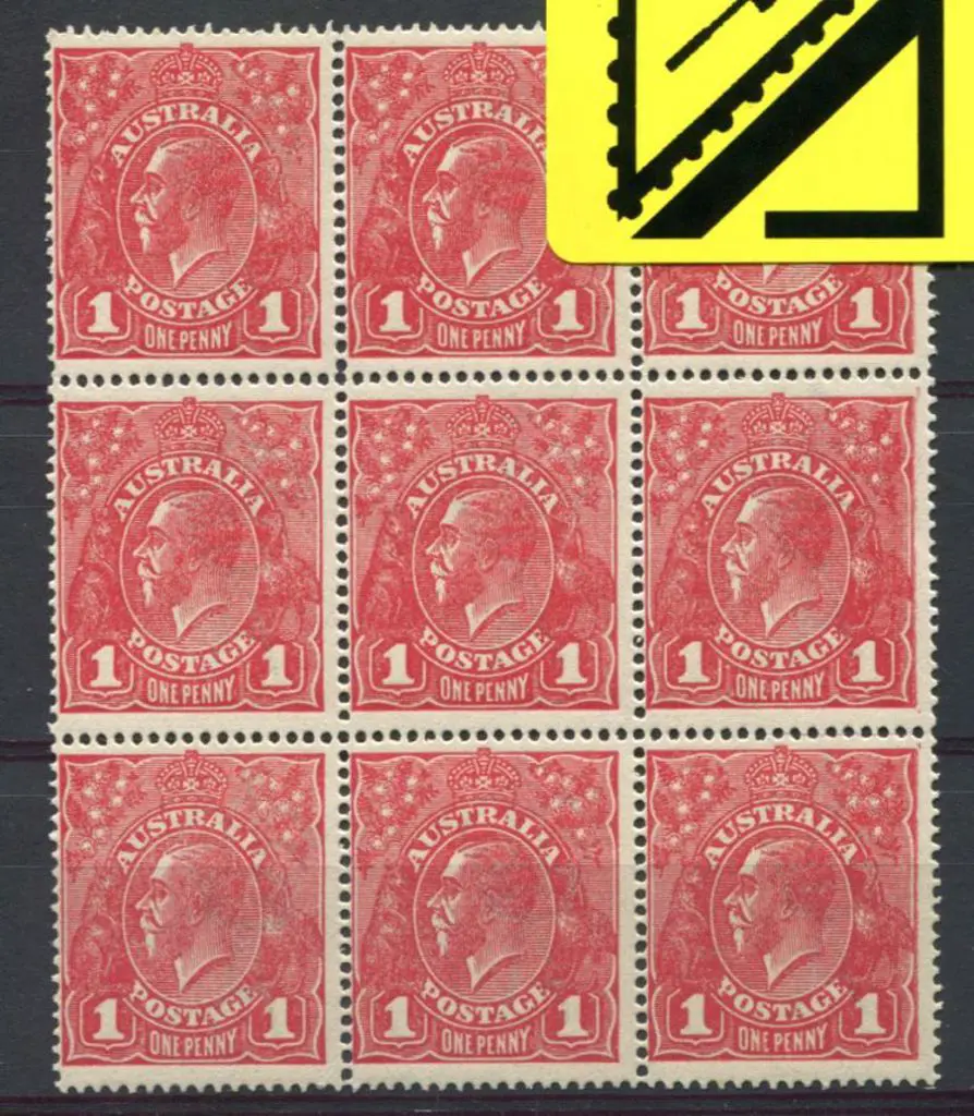 1914-20 Single Watermark 1d brownish red G75 on ... Image 1++