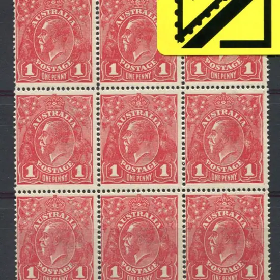 1914-20 Single Watermark 1d brownish red G75 on ...