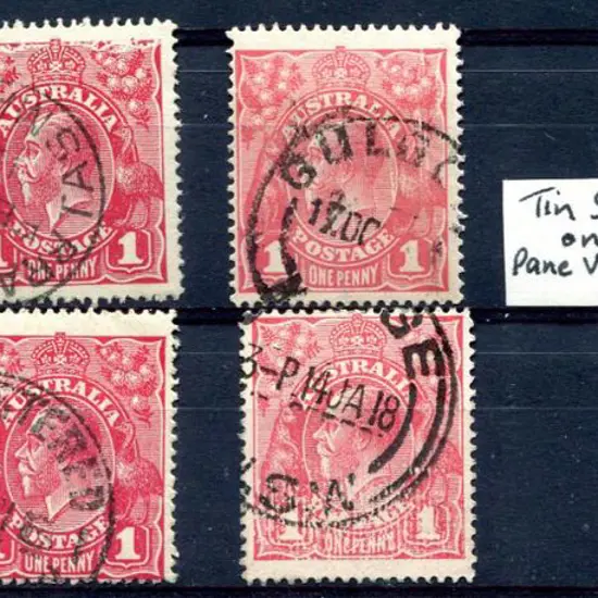 1914-20 Single Watermark 1d reds on smooth paper ...