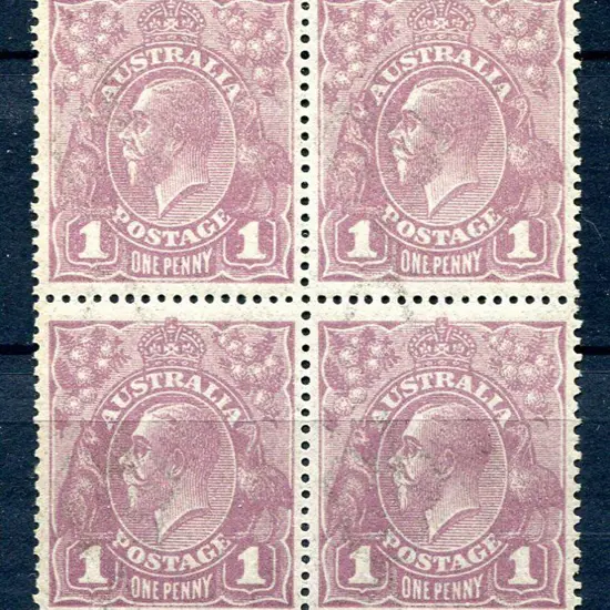 1914-20 Single Watermark 1d violet on coarse mesh ...