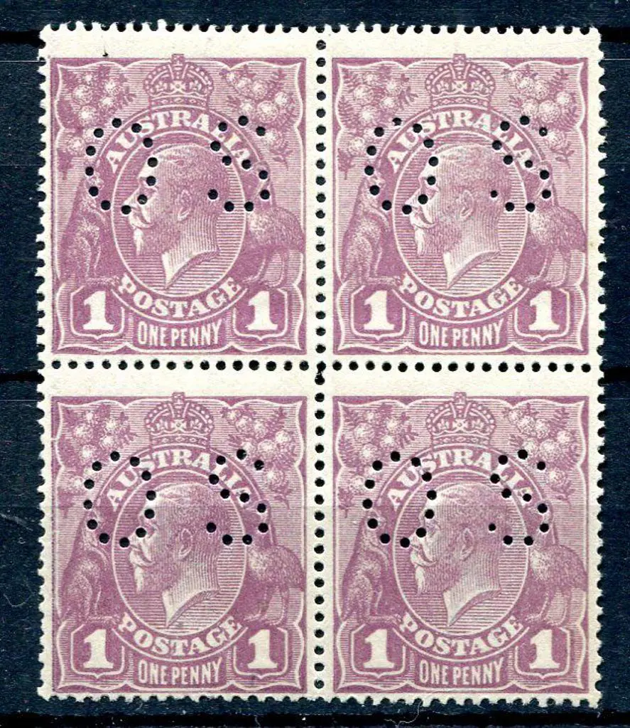 1914-20 Single Watermark 1d violet positional ... Image 1++