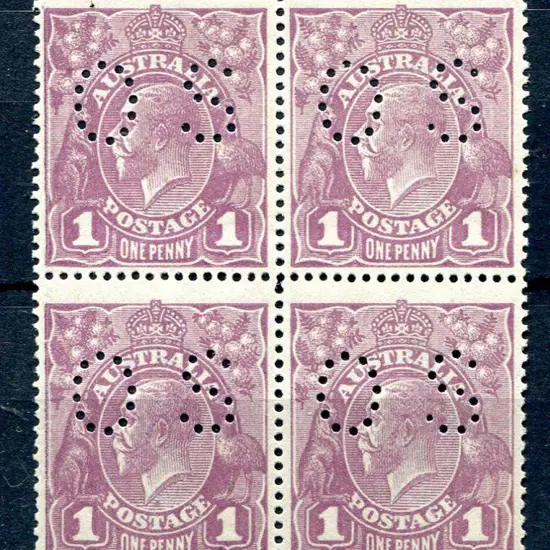 1914-20 Single Watermark 1d violet positional ...