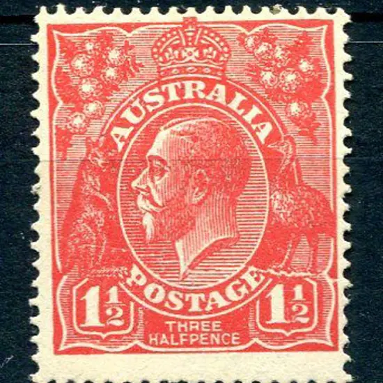 1914-20 Single Watermark 1½d red with "cracked ...