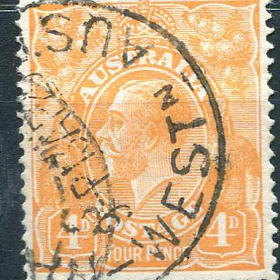 1914-20 Single Watermark 4d orange with inverted ...