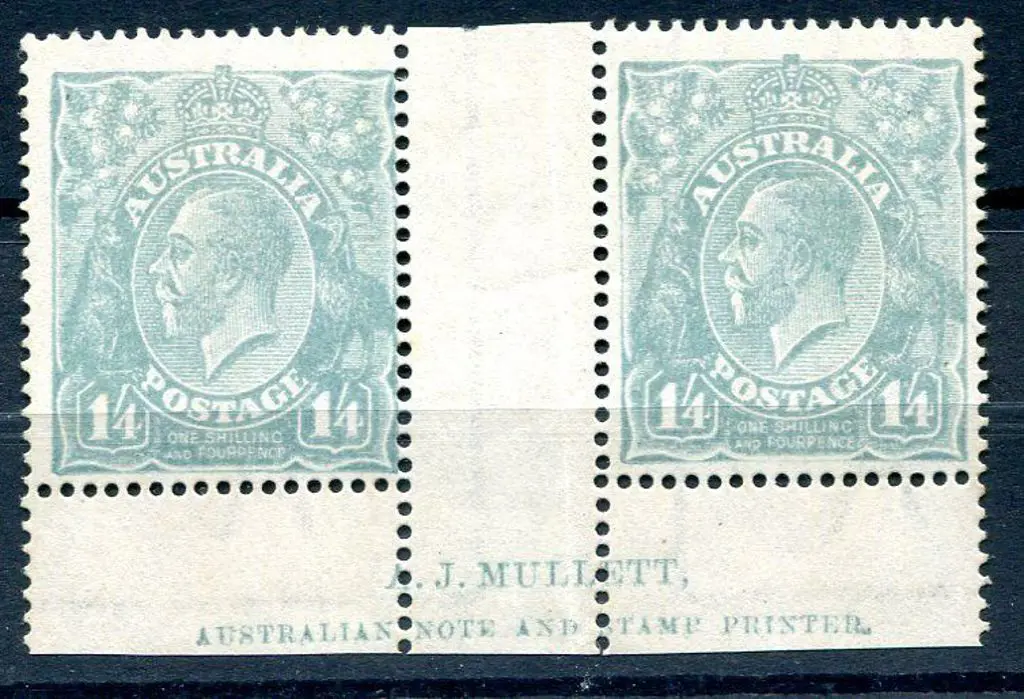 1914-20 Single Watermark 1/4d pale turquoise blue ... Image 1++