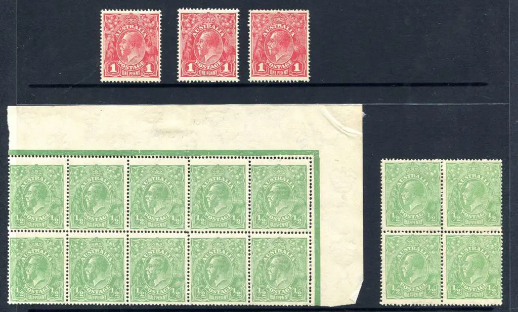 1918-20 Large Multiple Watermark Perf.14 ½d green ... Image 1++