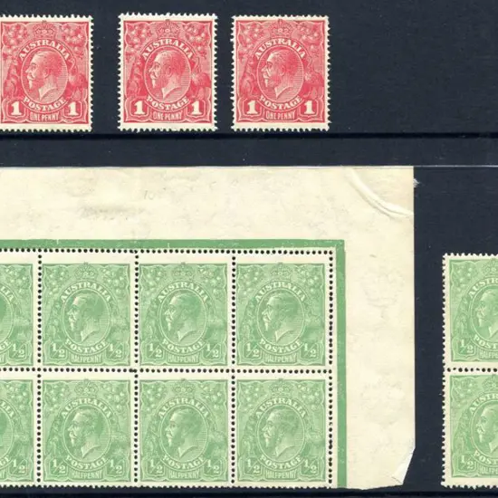 1918-20 Large Multiple Watermark Perf.14 ½d green ...