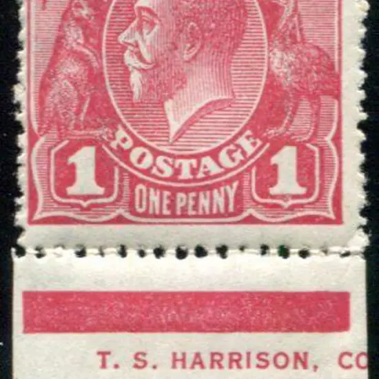 1918-20 Large Multiple Watermark Perf.14 1d red ...