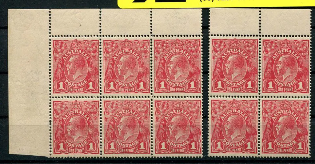 1918-20 Large Multiple Watermark Perf.14 1d red ... Image 1++