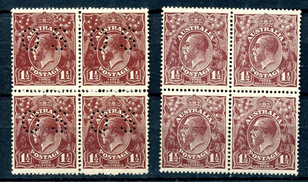 1918-20 Large Multiple Watermark Perf.14 1½d ... Image 1++