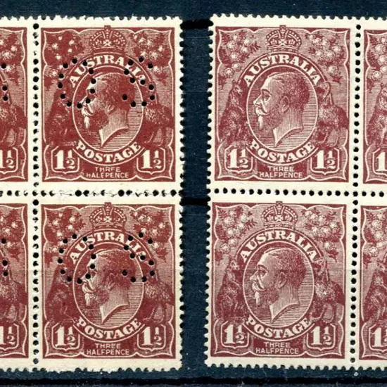 1918-20 Large Multiple Watermark Perf.14 1½d ...