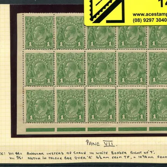 1924 No Watermark1d green pane 7 positional block ...