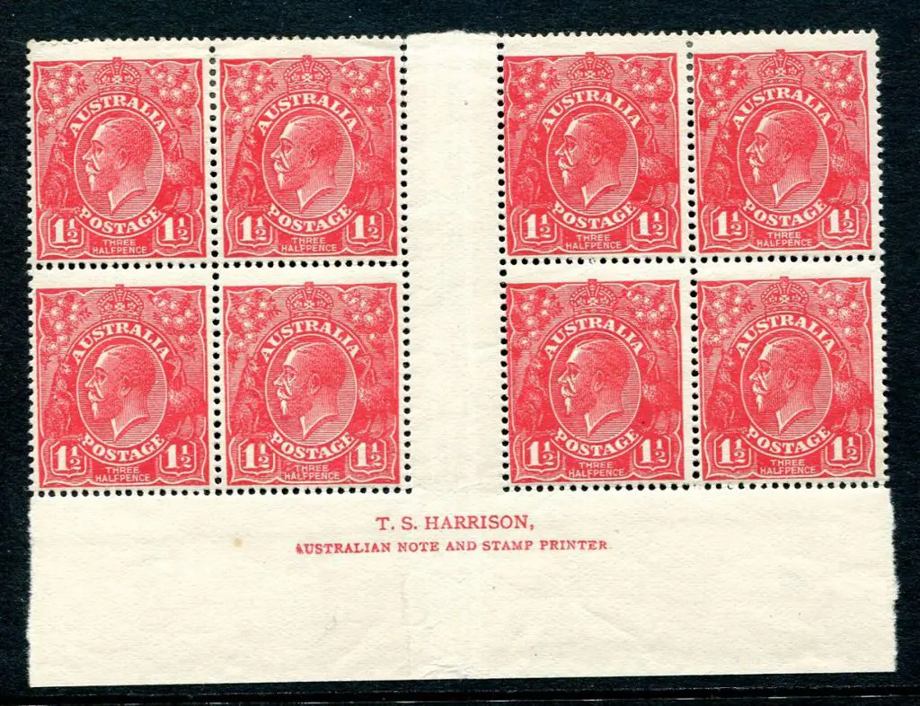 1924 No Watermark1½d red 2 line Harrison imprint ... Image 1++