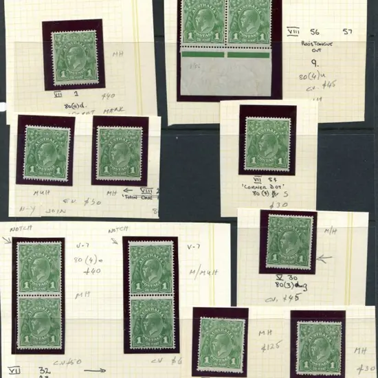 1926-30 Small Multiple Watermark Perf. 14 1d green ...