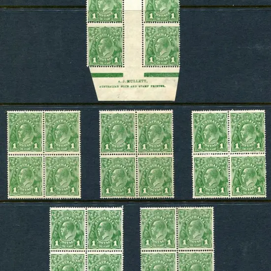 1926-30 Small Multiple Watermark Perf. 14 1d green ...