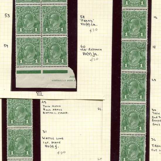 1926-30 Small Multiple Watermark Perf. 14 1d green ...