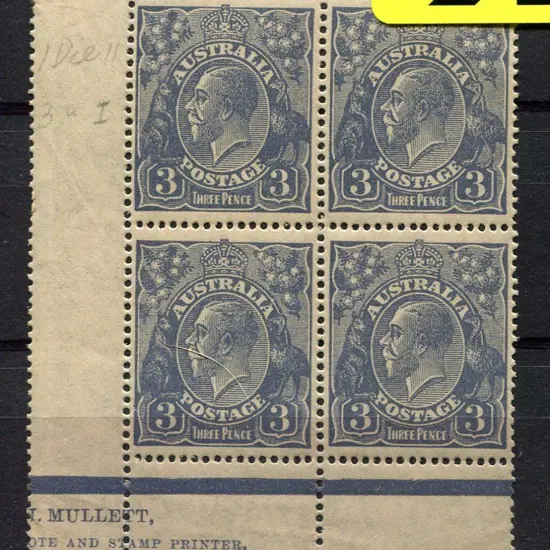 1926-30 Small Multiple Watermark Perf. 14 3d blue ...