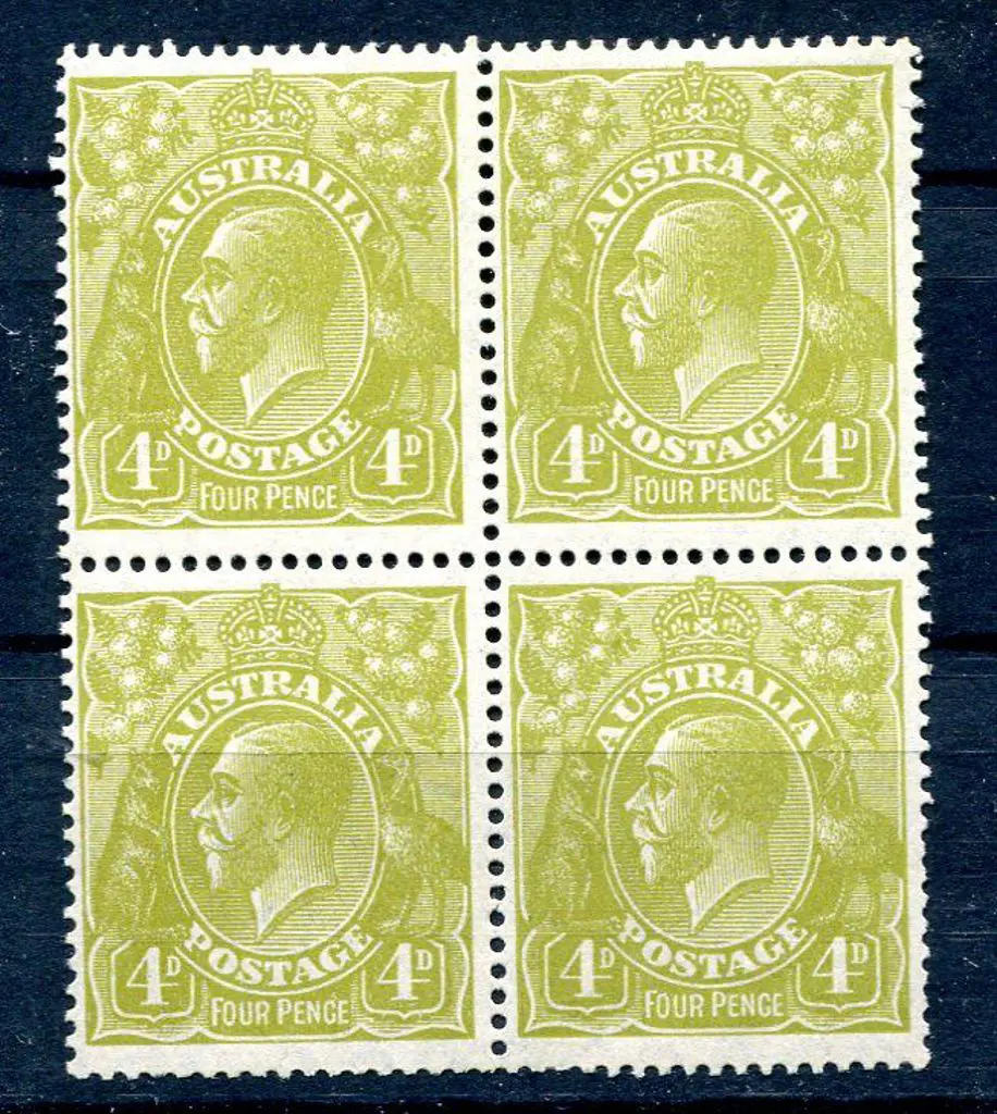 1926-30 Small Multiple Watermark Perf. 14 4d ... Image 1++