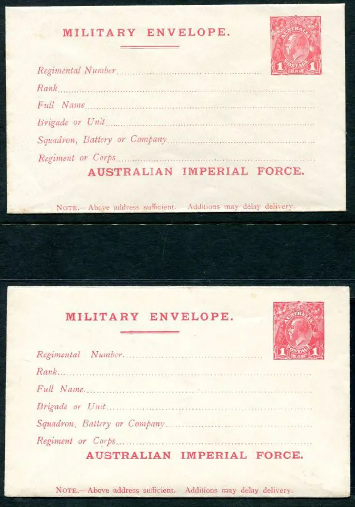 1916 1d carmine KGV Military Envelope with ... Image 1++