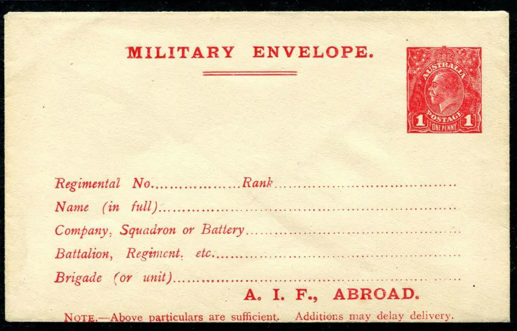 1916 1d carmine KGV Military Envelope with ... Image 1++