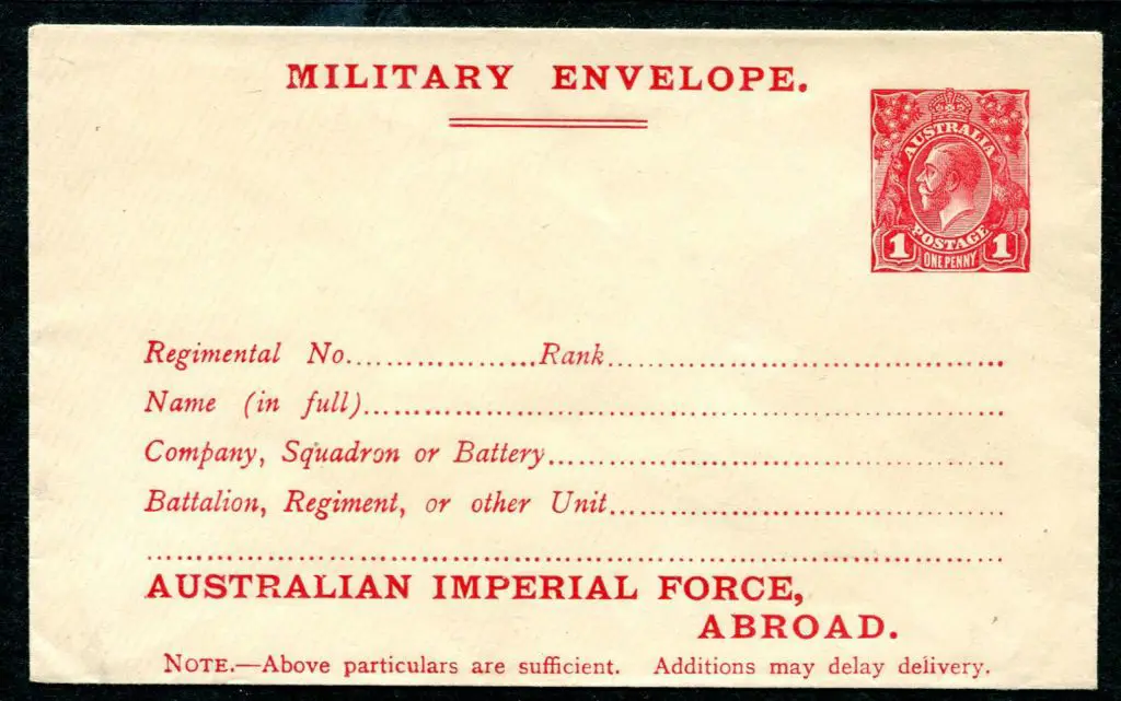 1916 1d carmine KGV Military Envelope with ... Image 1++