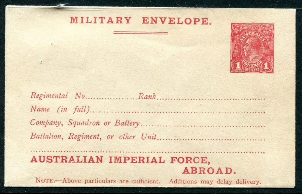 1916 1d carmine KGV Military Envelope as above but ... Image 1++