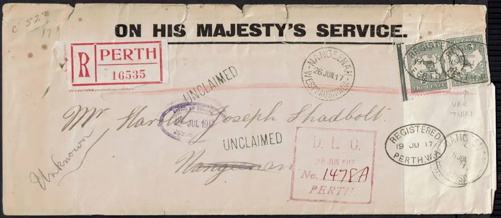 1917 (19th June) OHMS cover with two, one ... Image 1++