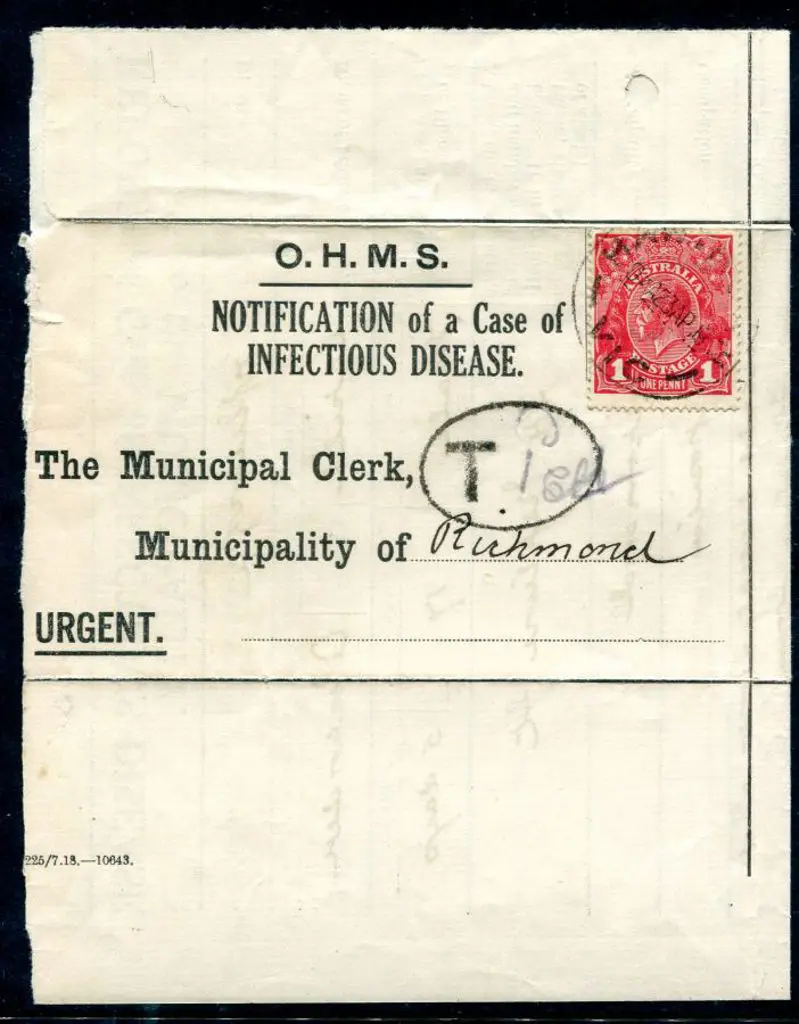 1919 (23rd April) "Notification of a Case of ... Image 1++