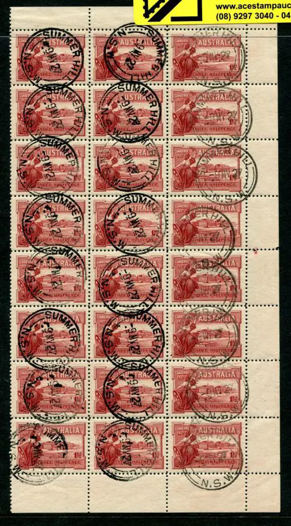 1927 1½d Parl House block of 24 CTO on FDI with ... Image 1++
