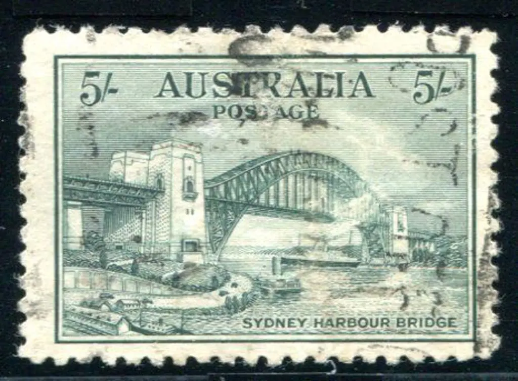 1932 5/- Sydney Harbour Bridge commercially used ... Image 1++