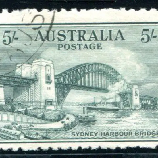 1932 5/- Sydney Harbour Bridge CTO without gum & ...