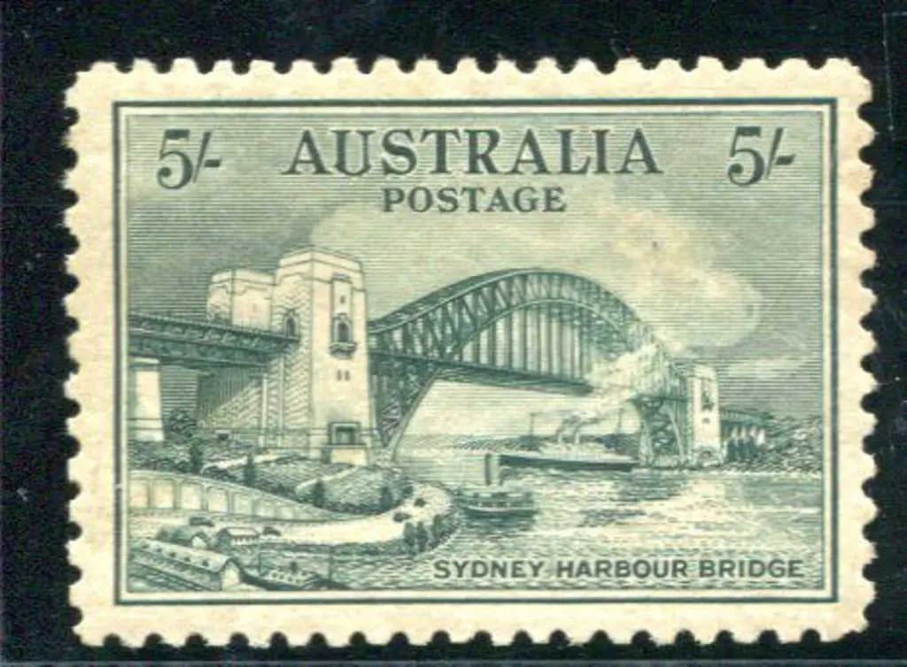 1932 5/- Sydney Harbour Bridge MUH but even light ... Image 1++
