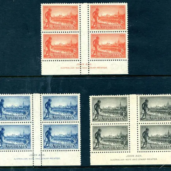 1934 Victoria Cent set of 3, perf. 10½ in John Ash ...