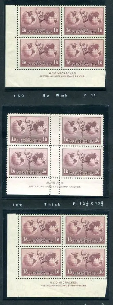 1934/49 1/6d Hermes McCracken & Ash imprint blocks ... Image 1++