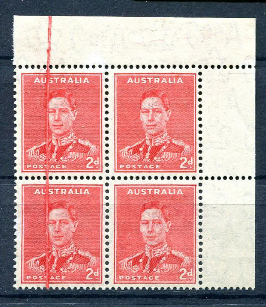 1938/41 2d scarlet KGVI, die II upper right corner ... Image 1++