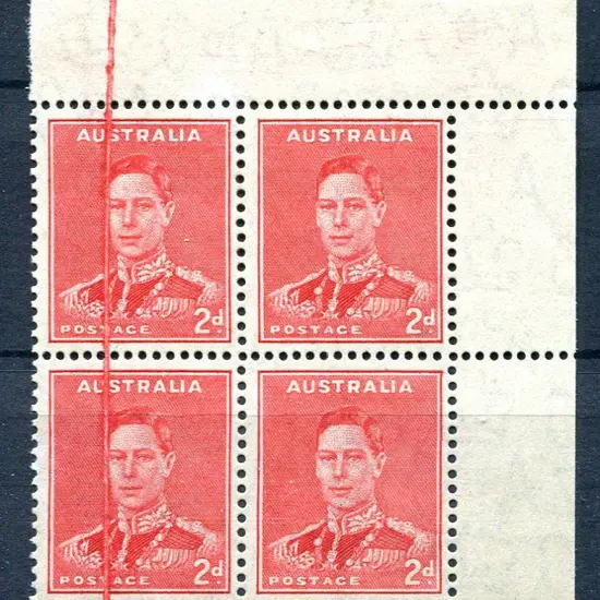 1938/41 2d scarlet KGVI, die II upper right corner ...