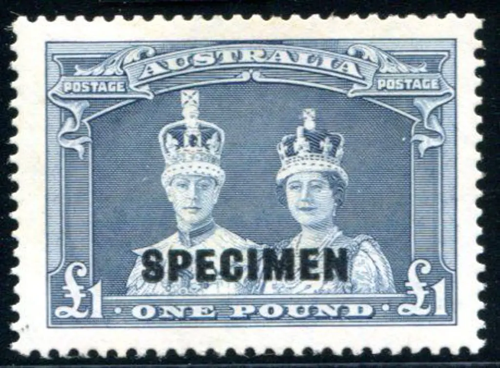 1937/48 £1 slate-blue Robes ovptd "SPECIMEN". ... Image 1++