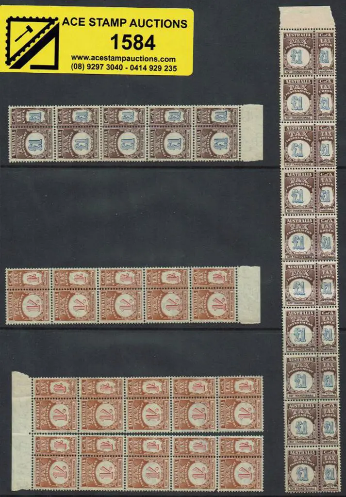 1941 1/- & £1 Australia Tax Instalment revenue ... Image 1++