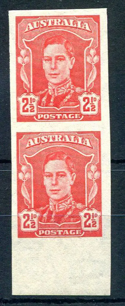 1942/50 2½d scarlet KGVI bottom marginal vertical ... Image 1++